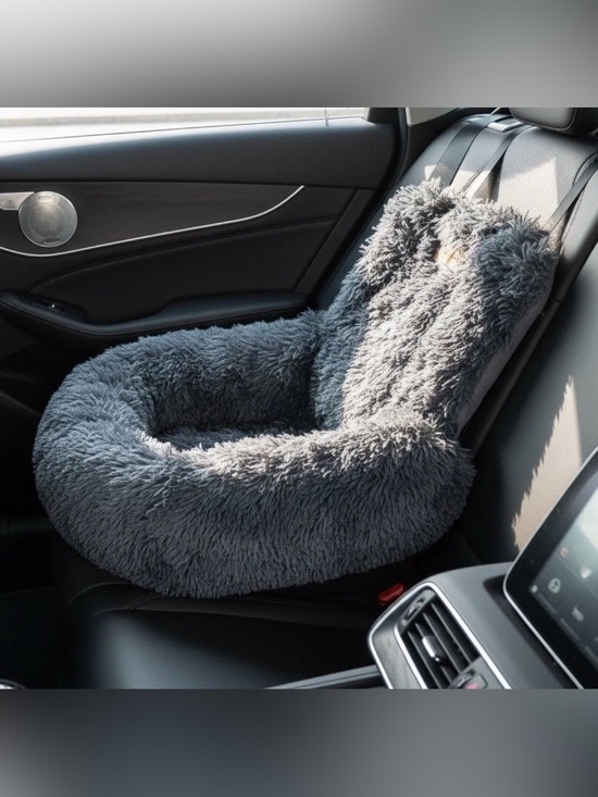 Pelsbarn Other - Plush Gray Furry Car Pet Seat